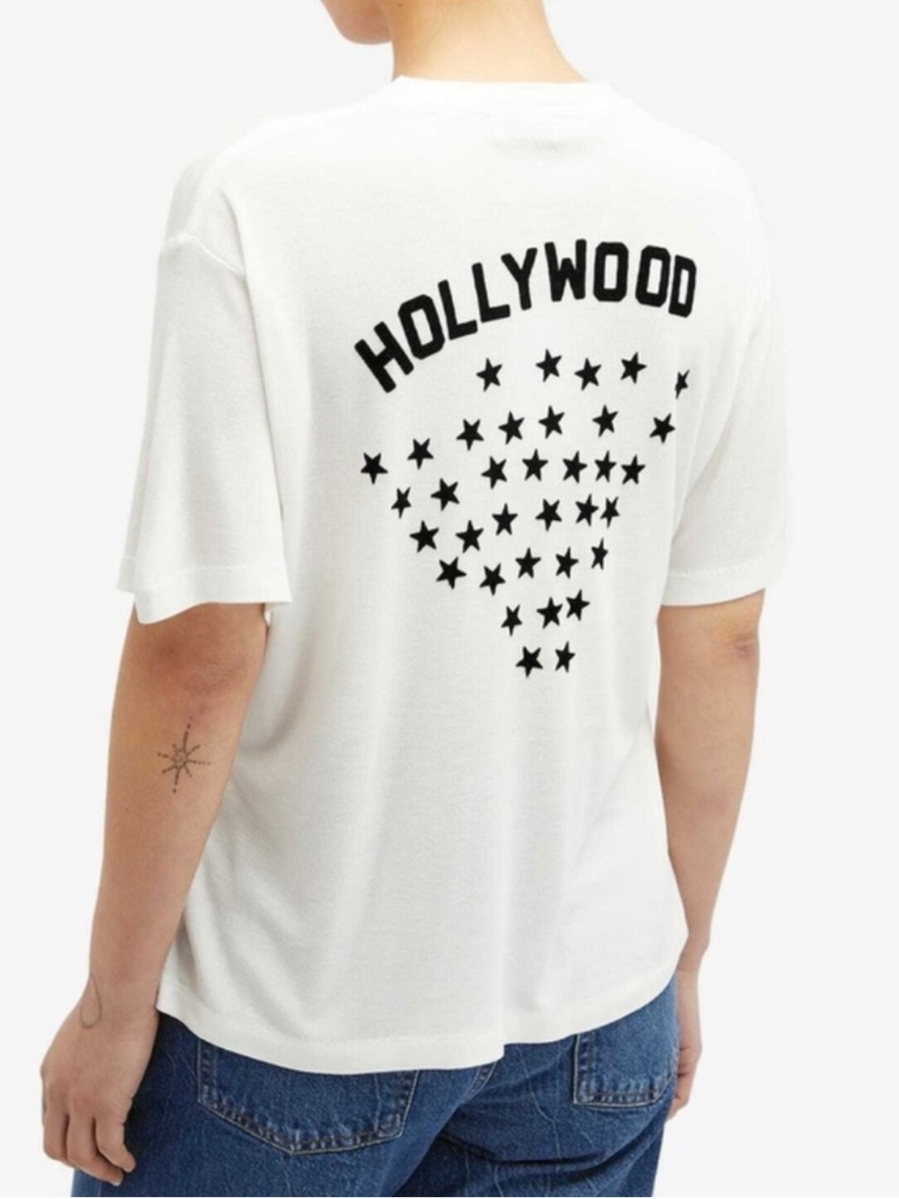 Anine Bing Louis T-Shirt Hollywood Tee in White Ivory NWOT Sample